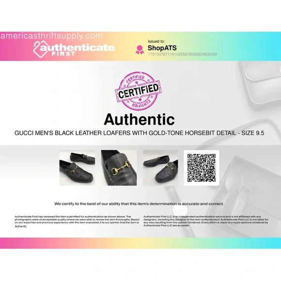 Gucci Men's Black Leather Loafers w/ Gold-Tone Horsebit Detail - Size 9.5 (+COA) - Picture 2 of 13